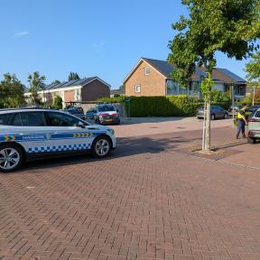Vakken gemaakt voor demonstranten en 3 mobiele cameras op gemeentehuis plein