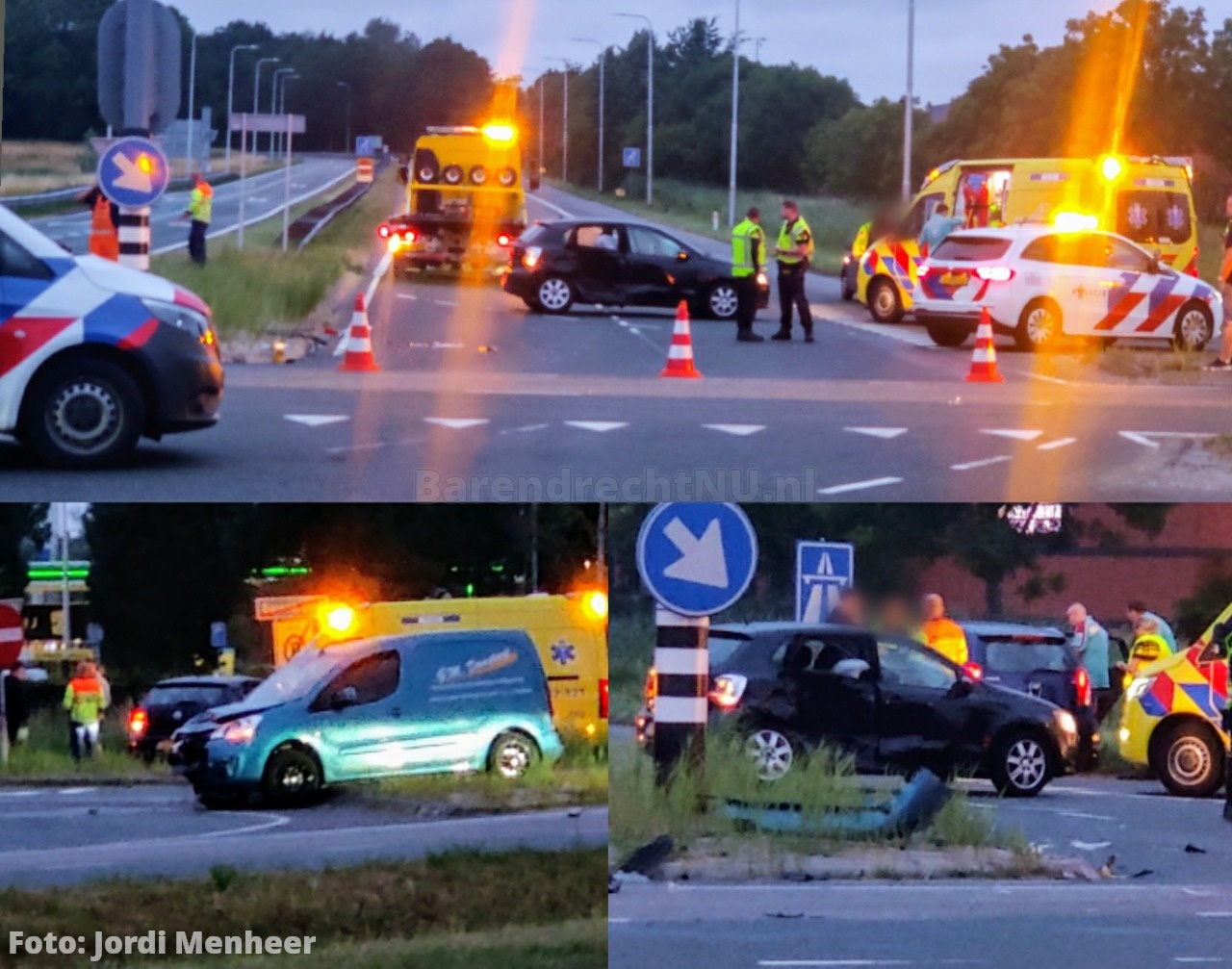 Ongeval op de kruising voor de oprit A29 richting Rotterdam, oprit afgesloten