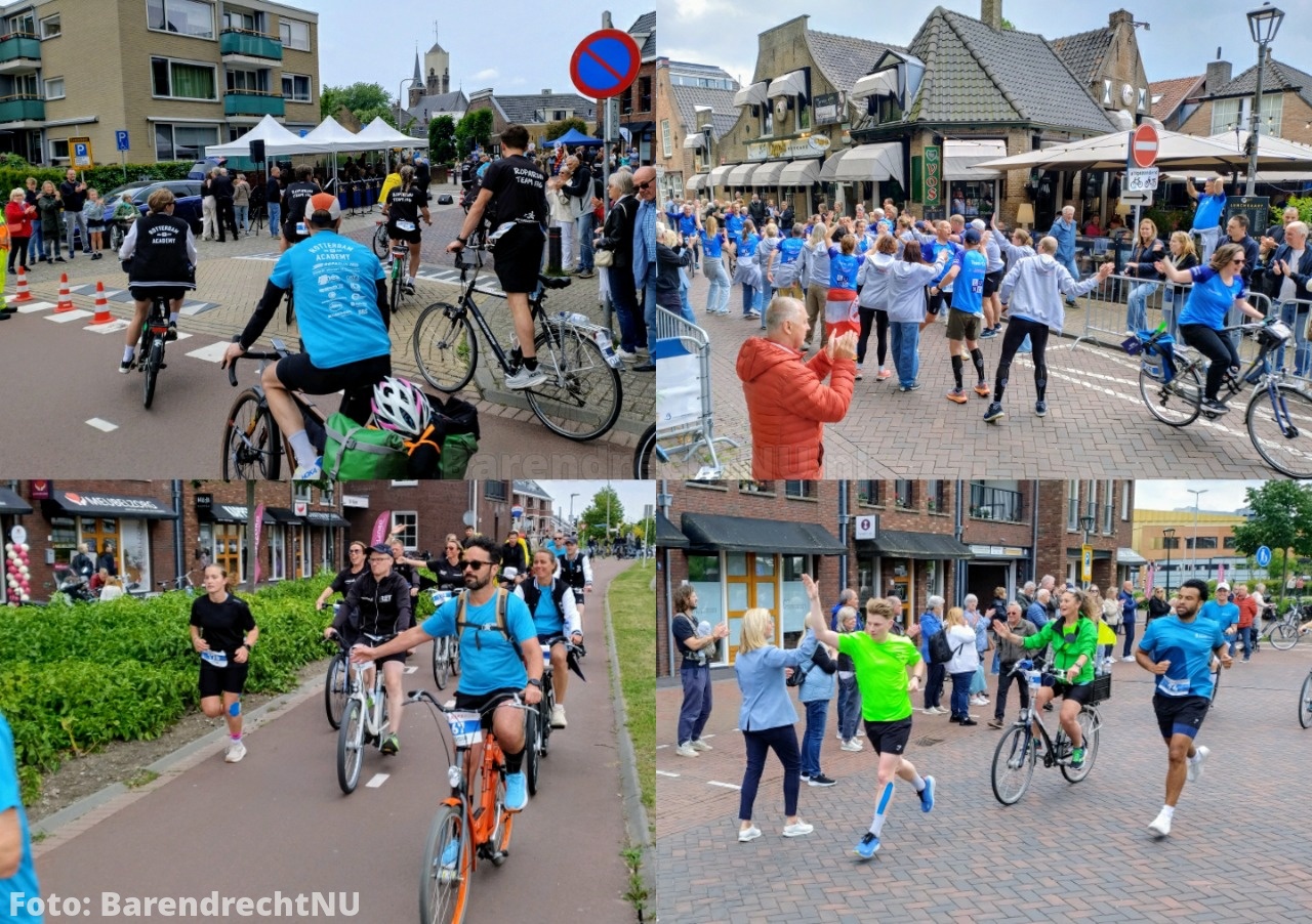 Roparun doorkomst in de Oude Dorpskern van Barendrecht