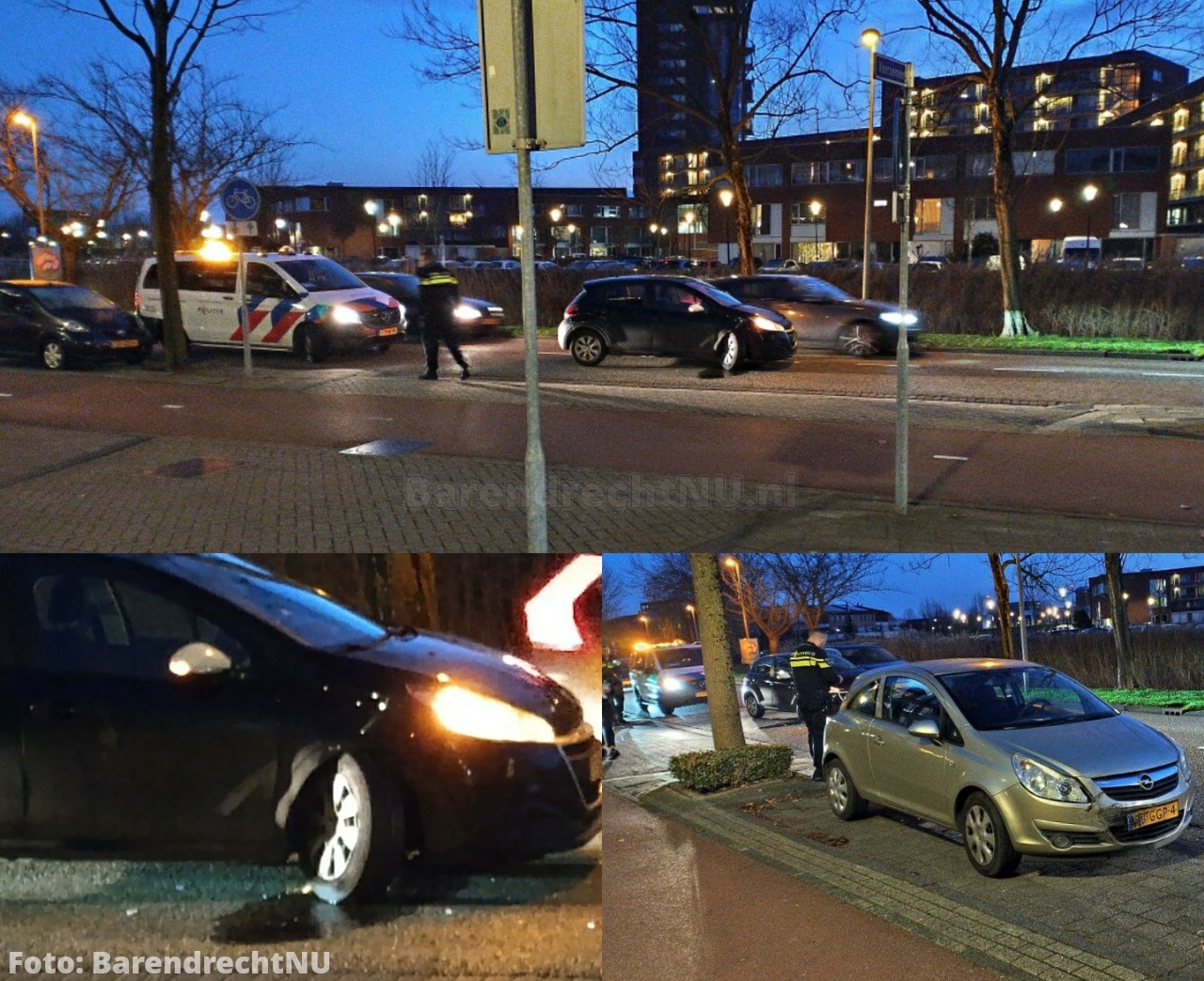 FOTO: Aanrijding tussen twee personenauto's aan de Zuidersingel