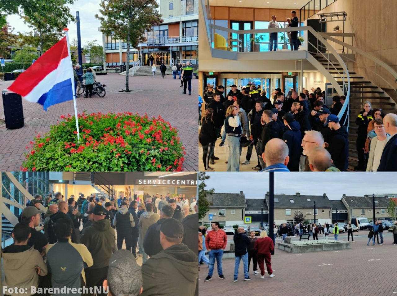 Demonstratie op het gemeentehuisplein tegen de komst van een AZC in het Zuidelijk Randpark