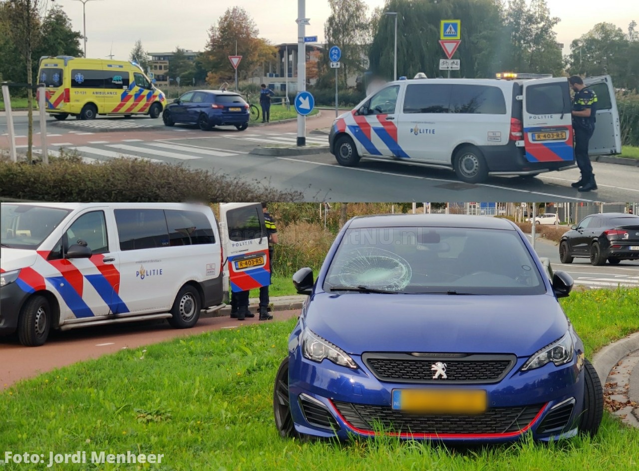 Aanrijding auto / fiets op rotonde Hamburg / Bergen