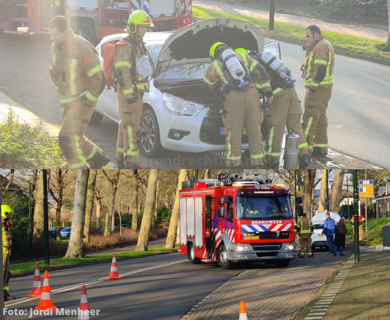 Brandweer uitgerukt voor melding van autobrand aan de Ziedewijdse Baan