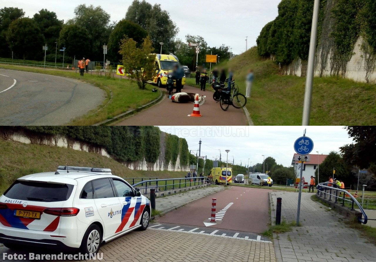 Ongeval met een scooter op het fietspad langs de Stationsweg