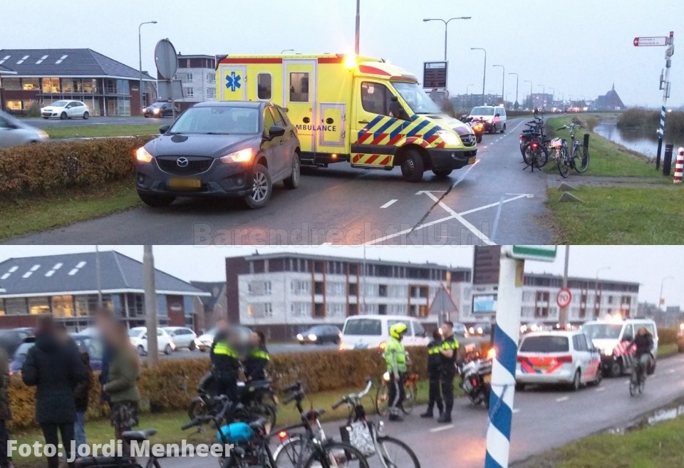 Aanrijding scooter/fiets op het Kilpad thv de Middelweg, fietser mee in ambulance