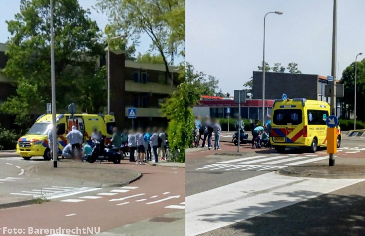 Persoon gewond bij ongeval met scooter op rotonde Jaagpad/Barendrechtseweg