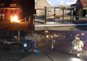 Afgelopen nacht containerbranden aan de Dorpsstraat-Oost en Achterom, vernieling Jan Gilles Oemvliet