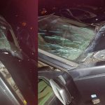 Auto vernield door zwaar vuurwerk onder de motorkap op parkeerterrein bij de Thermen