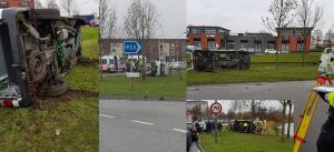 Ongeluk op Carnisser Baan met personenbus Stichting IJsselmonde-Oost: Alle inzittenden met de schrik vrijgekomen