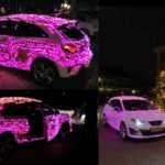 Melvin (21) uit Barendrecht maakt van auto een rijdende kerstboom met duizenden lampjes