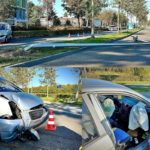 Automobiliste zonder rijbewijs morst drinken, raakt afgeleid en rijdt lantaarnpaal omver langs Dierensteinweg