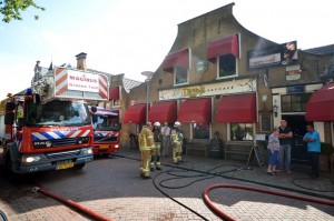 Brand in droger bij restaurant Diggels in de Dorpsstraat, Barendrecht
