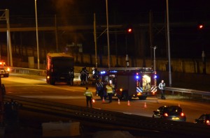 Vrachtautobrand op A15 Barendrecht veroorzaakt file