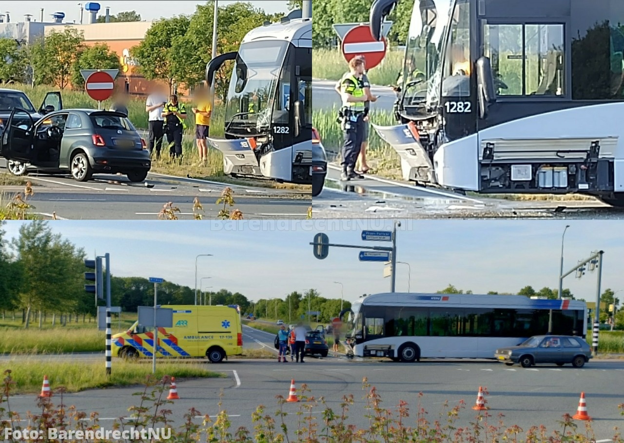 Aanrijding tussen auto en RET bus op de Kilweg thv oprit A29