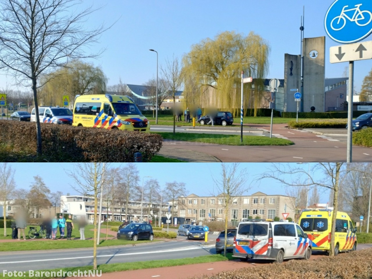 Aanrijding auto/fietser bij rotonde Bachlaan
