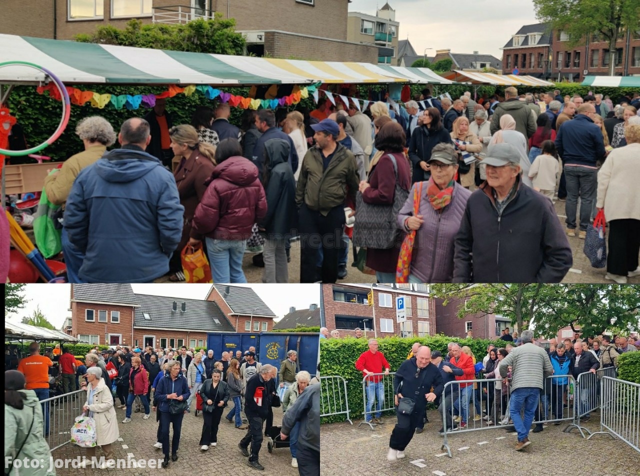 Drukte bij de opening van de Bethelbazar bij de Bethelkerk