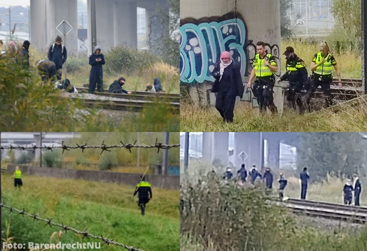 Live: Demonstratie op het goederenspoor bij knooppunt Vaanplein langs het Havenspoorpad