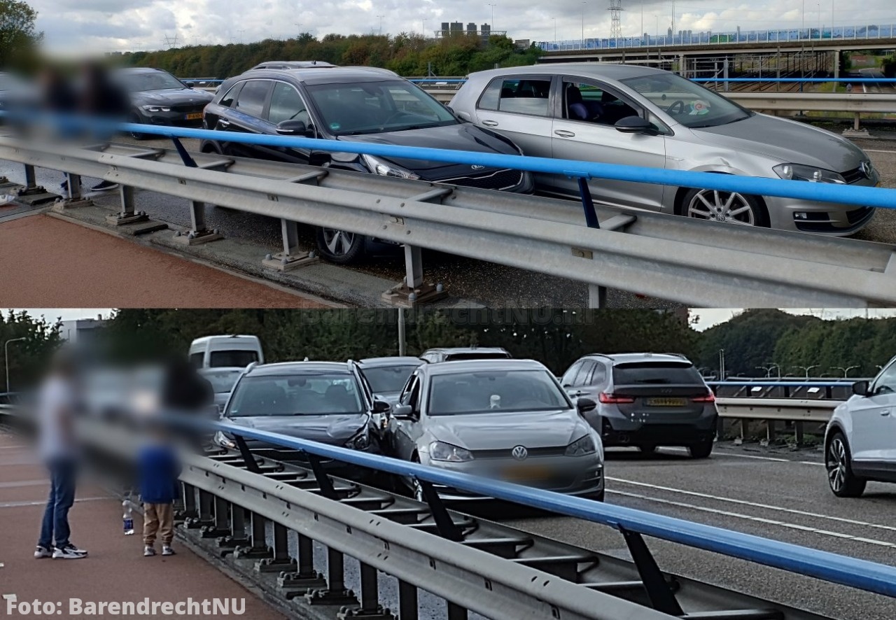 Aanrijding personenauto's op het viaduct vd Dierensteinweg