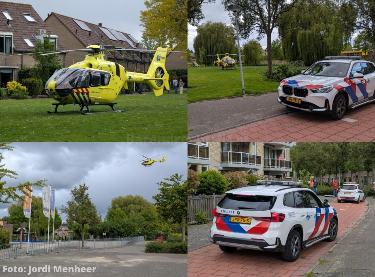 FOTO: Medische noodsituatie aan de Van Bronkhorstvliet, traumahelikopter geland