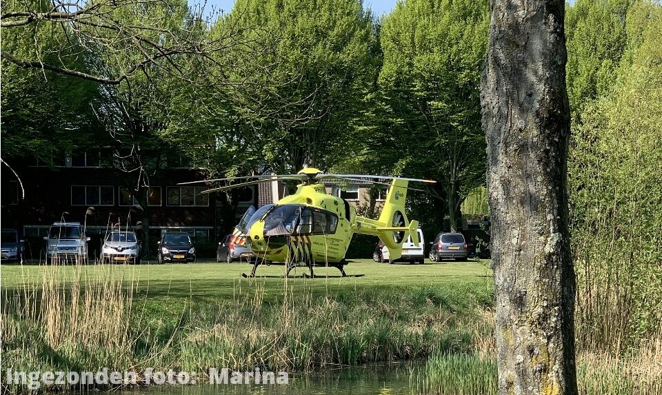 Traumahelikopter geland aan de Kruidentuin voor een medische noodsituatie