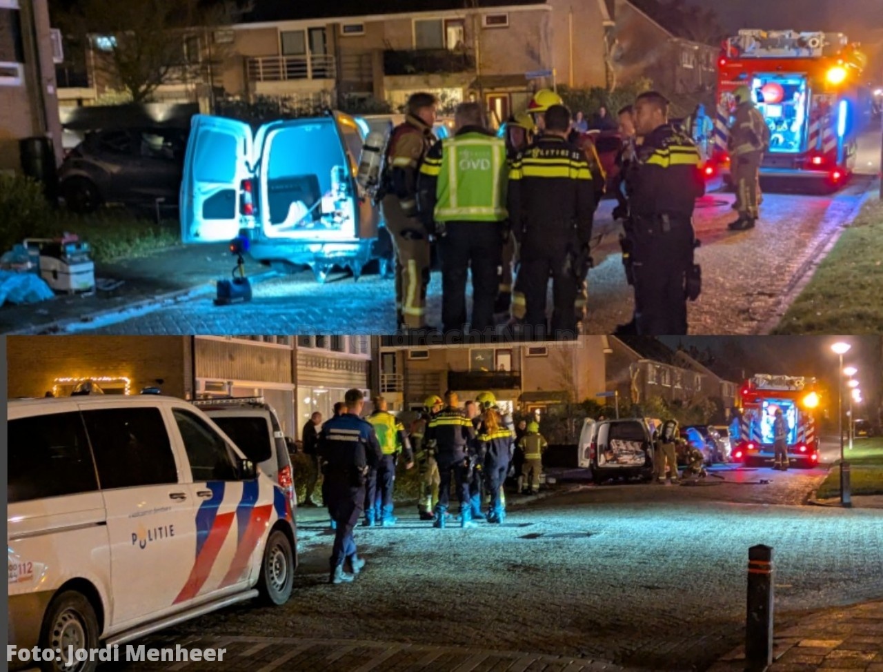 Live: Politie onderzoekt brandstichting bij bestelbus aan de Rozemarijnsingel