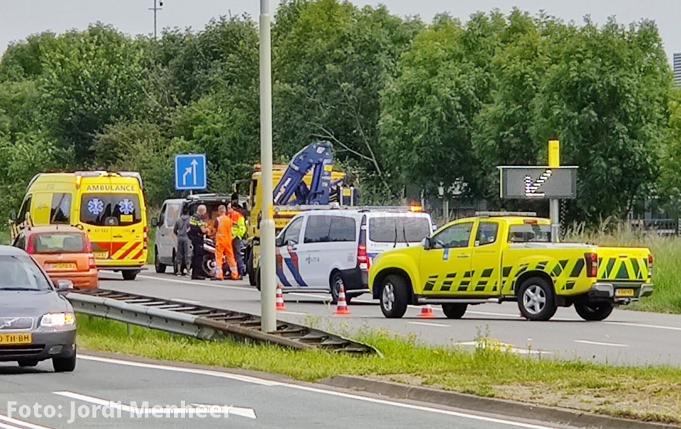 Ongeval met een motorrijder op de oprit A29 richting Rotterdam vanaf de Kilweg