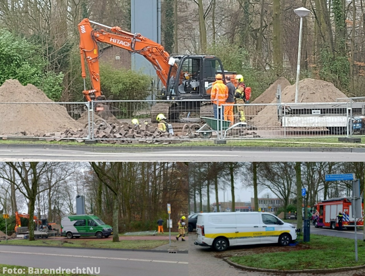 FOTO: Brandweer ingezet bij melding van gaslek aan de 2e Barendrechtseweg