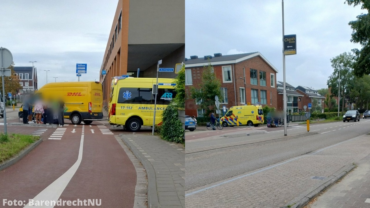 FOTO: Vrouw gewond bij aanrijding auto/fiets op kruising 2e Barendrechtseweg / Achterom