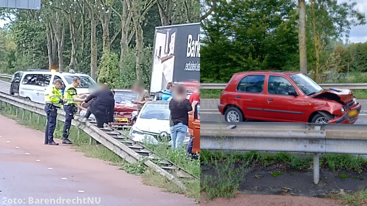 FOTO: Kop-staart aanrijding met 5 auto's op de Dierensteinweg