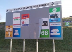 Aanplakbord gemeenteraadsverkiezingen 2018 Barendrecht (NS Station Barendrecht)