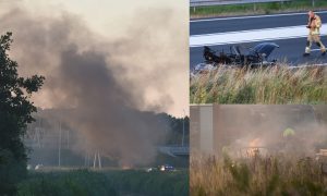 Volkswagen Kever in brand gevlogen op verbindingsweg van knooppunt Vaanplein
