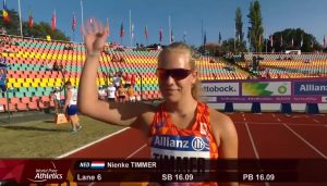 Nienke Timmer uit Barendrecht wint zilver op 100m tijdens EK Para Atletiek in Berlijn