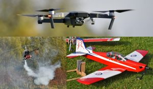 Drone, modelhelikopter en modelvliegtuig