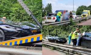 Vrouw gewond bij kop-staart aanrijding op Dierensteinweg, Ferrari met schade en lekkage afgevoerd