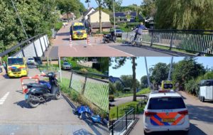 Scooters botsen frontaal op elkaar op de Voordijk