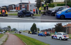 1e Barendrechtseweg afgesloten na ernstig ongeval tussen personenauto's