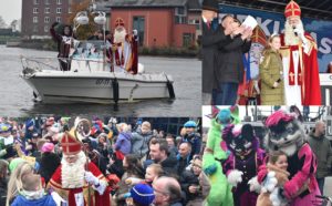 FOTO'S: Sinterklaasintocht Carnisselande, Sint komt met boot aan op Havenhoofd