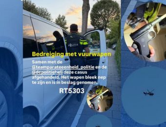 Bedreiging met vuurwapen, zwaarbewapende politie eenheid gaat woning binnen aan Olmenwede