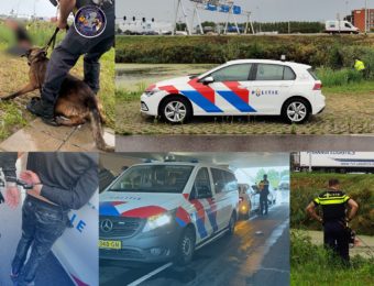 Politiehond springt in sloot en bijt vluchtende Duitser in het water langs de Dierensteinweg