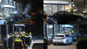 Explosie en autobrand bij autobedrijf aan de Zwolseweg
