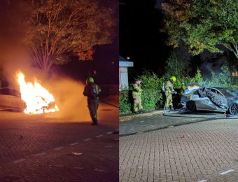 Auto uitgebrand na explosie aan de Bachlaan
