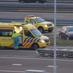 Auto ongeluk op de A15 bij het Vaanplein in Barendrecht