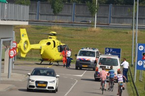 Traumahelikopter voor onwelwording naar IKEA Barendrecht (Hamburg)